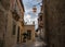 Street of Fortified city Mdina Rabat medieval town during the sunset, Malta, Europe