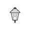 Street or garden lantern black vector icon