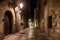 Street in Gothic Quarter of Barcelona at Night