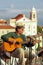 Street guitar player in Alfama quarter. Lisbon . Portugal