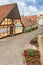 Street with half timbered houses in historic city Sonderborg
