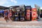 Street hawkers using food trucks to serve their business to the customer.