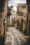 The street of historic Erice city in Sicily, Italy