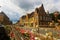 Street with historical houses in Diksmuide city center