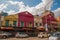 Street with houses and cars. Sandakan, Borneo, Sabah, Malaysia