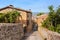 Street and houses in Montepulciano, Tuscany, Italy,