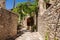 Street in Kato Lefkara - is the most famous village in the Troodos Mountains. Limassol district, Cyprus, Mediterranean Sea.