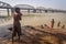 Street kid after a bath in the river ganges at Dakshineshwar.