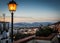 Street lamp at dusk ,Granada,Andalucia,Spain