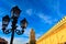 Street lamp, exterior mosque wall minaret