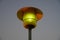 Street Lamp post with the evening skyline view. Outdoor light fixture with sky background. A single hooded street light