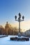 Street lamp on Senate square in winter. Saint Petersburg. Russia