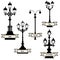 Street lamp set. Street lights of London, Paris, New-York, Moscow