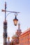 street lamp in St. Petersburg on a background Church of the Savior on Spilled Blood. winter view Savior. winter view