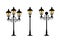 Street lamps collection,Lantern set.Forging lamppost.