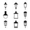 Street lamps icon set