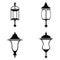 Street lamps icon set