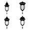 Street lamps icon set