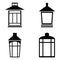 Street lamps icon set