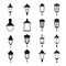 Street lamps icon set