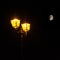 Street lamps and Moon.