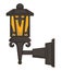 Street lantern or lamp isolated exterior object, facade decor