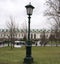 Street light. In the Alexander Garden near the walls of the Moscow Kremlin.