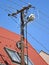 Street light and electricity cables on the street