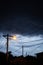 Street light at night with a stormy sky background