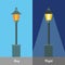 Street Light Vector Illustration at Day and Night