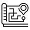 Street location shop icon outline vector. Pin map