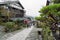 Street of Magome-juku a mountain village station in Gifu Prefecture Japan