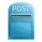 Street mailbox icon, cartoon style