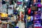 Street market: a variety of goods,