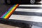 Street marking in rainbow colors