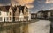 Street in the medieval Belgian city of Bruges .