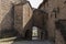 street in the medieval village of ainsa in the pyrenees