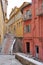 Street in Menton, narrow houses