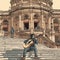 Street Musician Playing Guitar at Opera House Steps