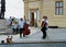 Street musicians at Hradcanske Square, Prague, Czech Republic