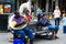 Street musicians in New Orleans. Cityscape