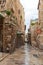 Street of Muslim quarter near Herod`s Gate, Jerusalem