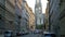 street near freud museum, votive church at background, vienna, austria