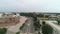 Street near the front gate Ark of old Bukhara city fortress a filmed by drone