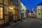 Street night scene from the Swedish town of Ystad