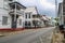 Street with old colonial buildings in Paramaribo