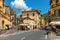 Street among old houses in town of Dolceacqua, Italy
