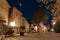 Street in the old town Mougins in France. Night view