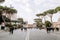 Street in Old town, Rome. Tourists walking.