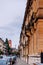 Street and old yellow buildings in Neuchatel, Switzerland